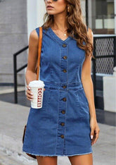 Vestido Jeans Denim Elegante - Lojas Promorin